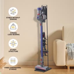 Freestanding Vacuum Cleaner Holder Rack for Dyson V15 V12 V11 V10 V8 V7 V6 Organizer DC58/DC59/DC62 etc No Drilling Metal Stand