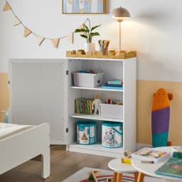SoBuy KMB43-W children's dresser children's shelf with blackboard children's bookshelf toys shelf storage s wardrobe for children