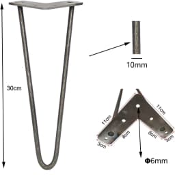 Black Industrial Metal Hairpin Table Legs - 12 Inch, 30cm DIY Heavy Duty Set of 4 with Screws and Floor Protector Feet