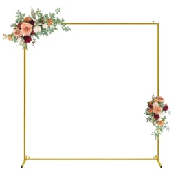 6.6x4.9ft/6.6x6.6ft Gold Wedding Arches Square Backdrop Stand Metal Balloon Arch Stand For Ceremony Birthday Party Bridal Decora