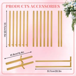 6.6x4.9ft/6.6x6.6ft Gold Wedding Arches Square Backdrop Stand Metal Balloon Arch Stand For Ceremony Birthday Party Bridal Decora