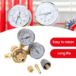 Argon CO2 Gauges Pressure Reducer Mig Flow Meter Control Valve Dual Gauge Welding Regulator
