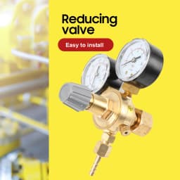 Argon CO2 Gauges Pressure Reducer Mig Flow Meter Control Valve Dual Gauge Welding Regulator