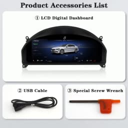AUTOTOP 12.3" LCD Dashboard Panel Digital Instrument Gauge for Mercedes Benz C-Class W204 NTG 4.0 2008-2011 Odometer Tachometer
