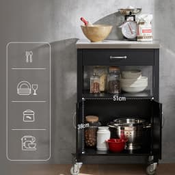 SoBuy FKW22 rubber kitchen trolley Wood serving trolley trolley narrow drink trolley for office kitchen living room dining room