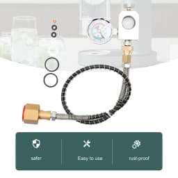 Sodastream Soda Bottle Inflation Hose Connector Inflation Valve With Table 1500 PSI Transfer Adapter + 50cm High-Pressure Hose