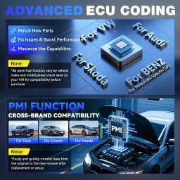 VDIAGTOOL VD70 OBD2 Scanner Diagnostic Tool with ECU Coding 36+ Resets PMI FCA AutoAuth CAN FD & DoIP VAG Guide, 3-Year Update
