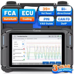 VDIAGTOOL VD70 OBD2 Scanner Diagnostic Tool with ECU Coding 36+ Resets PMI FCA AutoAuth CAN FD & DoIP VAG Guide, 3-Year Update