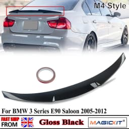 Tail Trunk Roof Spoiler FOR BMW 3 SERIES E90 SALOON 316d 318i 325d 335d 2005-2012 M4 STYLE REAR TRUNK BOOT SPOILER GLOSSY BLACK