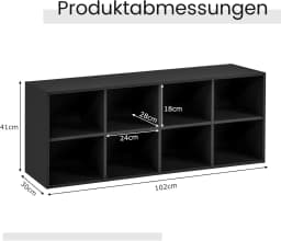 Shoe Bench with Seat, Wooden Shoe Rack, 230 kg Load Capacity, Bench with 8 Open Compartments, Shoe Cabinet, Shoe Organiser