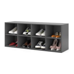 Shoe Bench with Seat, Wooden Shoe Rack, 230 kg Load Capacity, Bench with 8 Open Compartments, Shoe Cabinet, Shoe Organiser