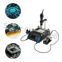 1200W Hot Air Rework SMD Soldering Station With Heat Gun Set Temperature LED Screen Display For Electronics Repairs
