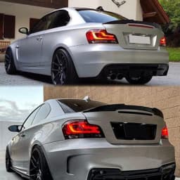 For BMW 1 Series E82 E82 125i 128i 135i Coupe 2007-2013 M4 Style Rear Spoiler Lip Wings Glossy Black Rear Tail Wings Magickit