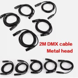 10Pcs 2M DMX XLR Cable Set 3 Pins Metal Connectors Multi-Layer Shielding Non-Waterproof For Stage Lighting & Events