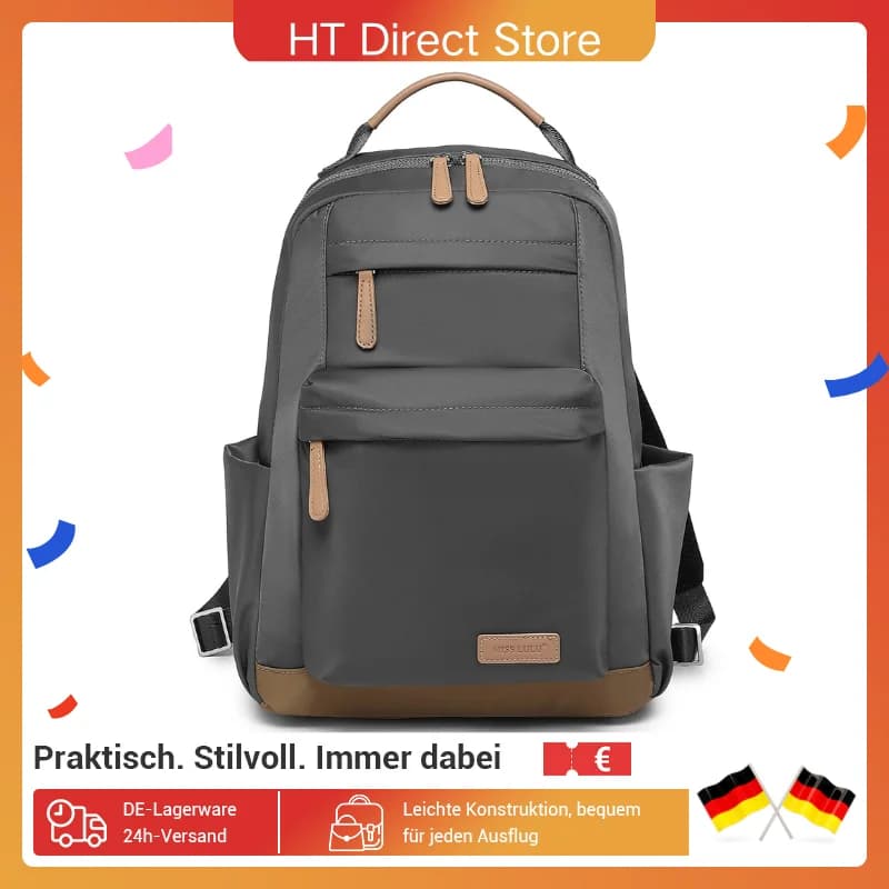 Miss Lulu WOMEN'S Backpack: Waterproof, Laptop & School Records-school, College, Travel & Work Day Backpack