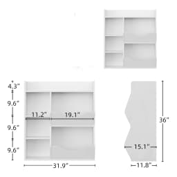 3-Tier Kids Bookshelf, Bookcase Footboard, Toy Storage Cubby White 5-Compartment Children's Toy Shelf, Toy Storage Cabinet