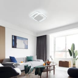 LED Ceiling Lights, 2 Squares Flush Mount Ceiling Lighting, 32W 6500K Black and White Ceiling Light Fitting for Bedroom Kitchen