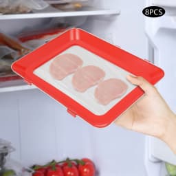8pcs/6pcs/4pcs Reusable Food Storage Containers Airtight Lock Freshness Plates Set Stackable for Fridge/Freezer
