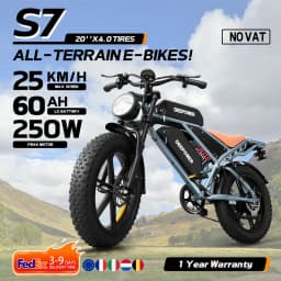 [Ship Form EU] DEEPOWER S7 Electric Bike 20“ Fat Ebike Tire 48V35Ah Battery E Mountain Bike for Adult Men & Women Speed 25km/h