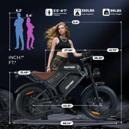 [Ship Form EU] DEEPOWER S7 Electric Bike 20“ Fat Ebike Tire 48V35Ah Battery E Mountain Bike for Adult Men & Women Speed 25km/h