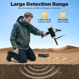 3248ft Range Metal Detector 3.3-52.5ft Depth Metal Finder Automatic Rotation Detection Device for Treasure Hunting/Archaeology
