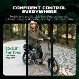 Fafrees Folding Electric Bicycle Adults 20 Inch Fat Tire City E-bike with 36V 18Ah Removable Battery 90km Range
