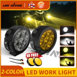UNISHINE 4.5" Round LED Work Lights Spotlight 3.5inch LED Fog Lights Driving Lamp 6000K 3000K For Motorcycle SUV Trucks 12-32V