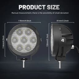 UNISHINE 4.5" Round LED Work Lights Spotlight 3.5inch LED Fog Lights Driving Lamp 6000K 3000K For Motorcycle SUV Trucks 12-32V