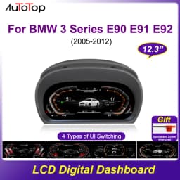 AUTOTOP 12.3" 1920*720 Linux Car LCD Dashboard For BMW 3 Series E90 E91 E92 2005-2012
