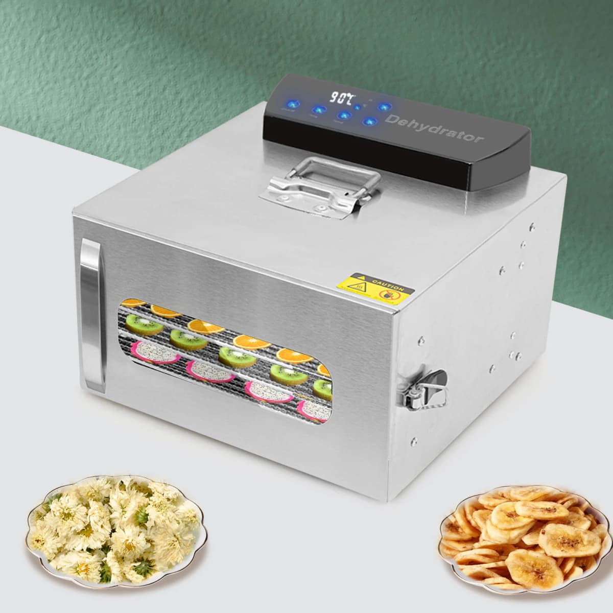 6-Layer Stainless Steel Fruit Dryer 6-Disc Food Dehydrator Snack Vegetable Dried Fruit Pulp Dryer Dehydrated Vegetables Maker