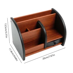Desk Organiser, Desk Stand, Pen Holder with Drawer, Natural Wood, An Ideal Desk Organiser for More Cleanliness