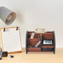 Desk Organiser, Desk Stand, Pen Holder with Drawer, Natural Wood, An Ideal Desk Organiser for More Cleanliness