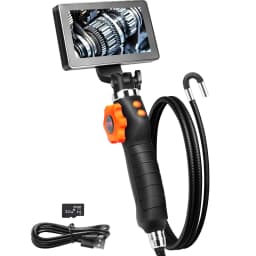 SucceBuy Articulating Borescope Inspection Camera with 0.25" Lens 5" IPS HD Screen Two-Way Articulated Endoscope for Pipe Wall