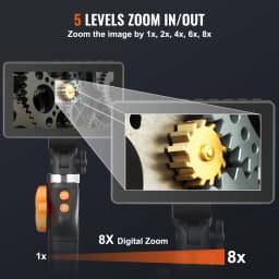 SucceBuy Articulating Borescope Inspection Camera with 0.25" Lens 5" IPS HD Screen Two-Way Articulated Endoscope for Pipe Wall