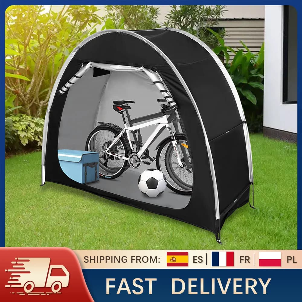 Bicycle Tent for 2 bikes Outdoor 210D Oxford Fabric Bicycle Cover Storage Waterproof Bicycle Cover for Camping Mini Bike Garag
