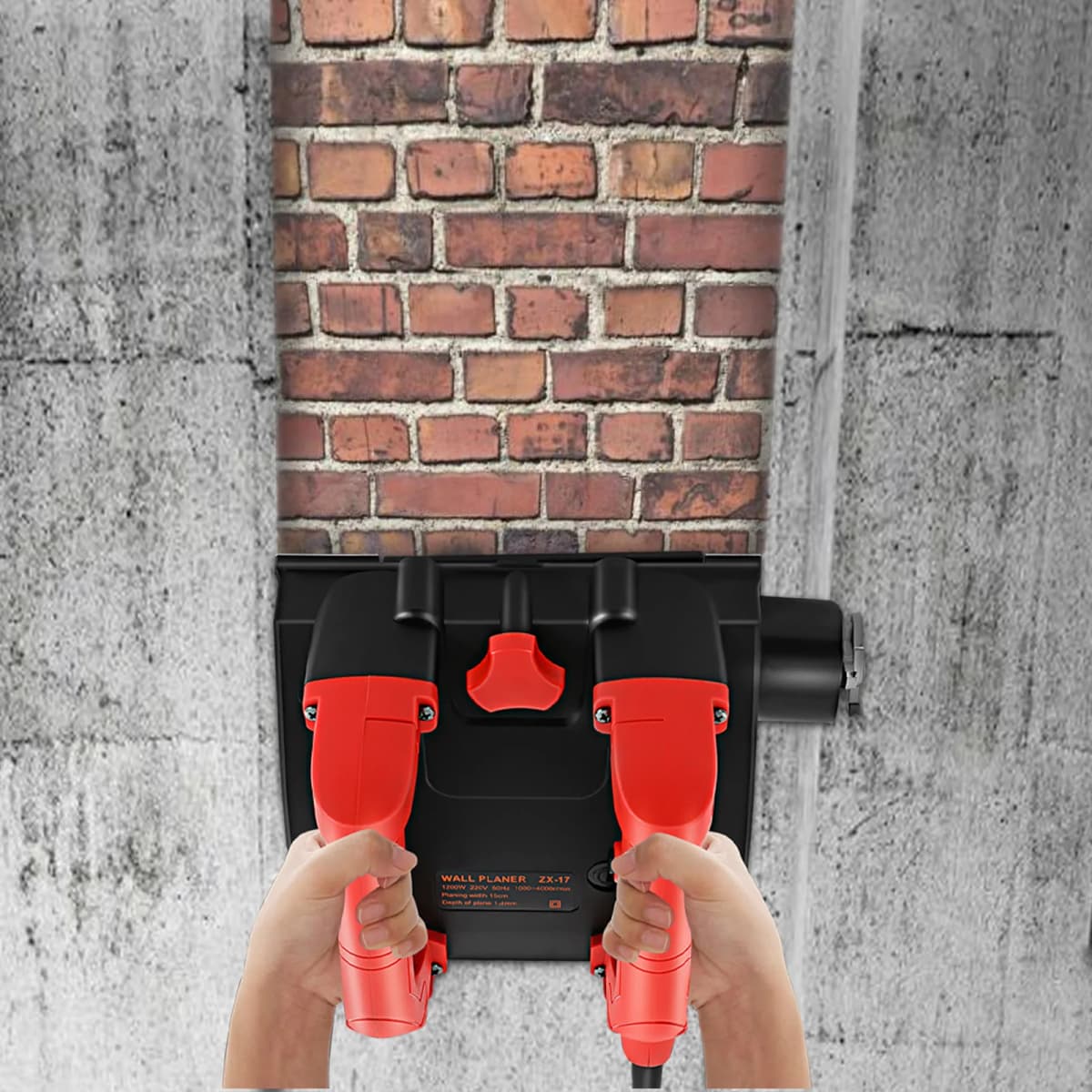 1200W Electric Wall Shovel Machine Concrete Miller Machine 3000RPM Dust-Free Renovation Tool for Interior/Exterior Walls