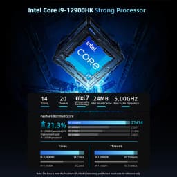 Bmax B9 Power Barebone Mini PC Intel Core I9-12900H 14 Cores up to 5.0GHz 24GB RAM 1TB SSD WiFi 6 Bluetooth 5.2 mini pc