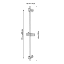 66cm Adjustabl Stainless Steel Shower Slide Bar with 360° Rotatable Shower Head Holder, Wall Mounted Shower Height Bracket