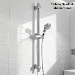 66cm Adjustabl Stainless Steel Shower Slide Bar with 360° Rotatable Shower Head Holder, Wall Mounted Shower Height Bracket