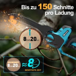8" Cordless Mini Chainsaw - 1300W 20V Brushless w/ 4000mAh Battery & Auto-Oiling for Gardening & Tree Pruning