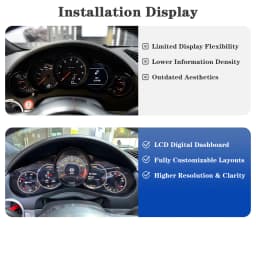 AUTOTOP 12.3" OEM FIT Digital Dashboard Gauge Cluster for Porsche 911 2012-2019 LCD Instrument Panel Speedometer Linux System