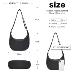 Miss Lulu 2-Piece Set-Large Capacity & Adjustable Shoulder belt-WOMEN'S Crescent Crossbody bag Casual