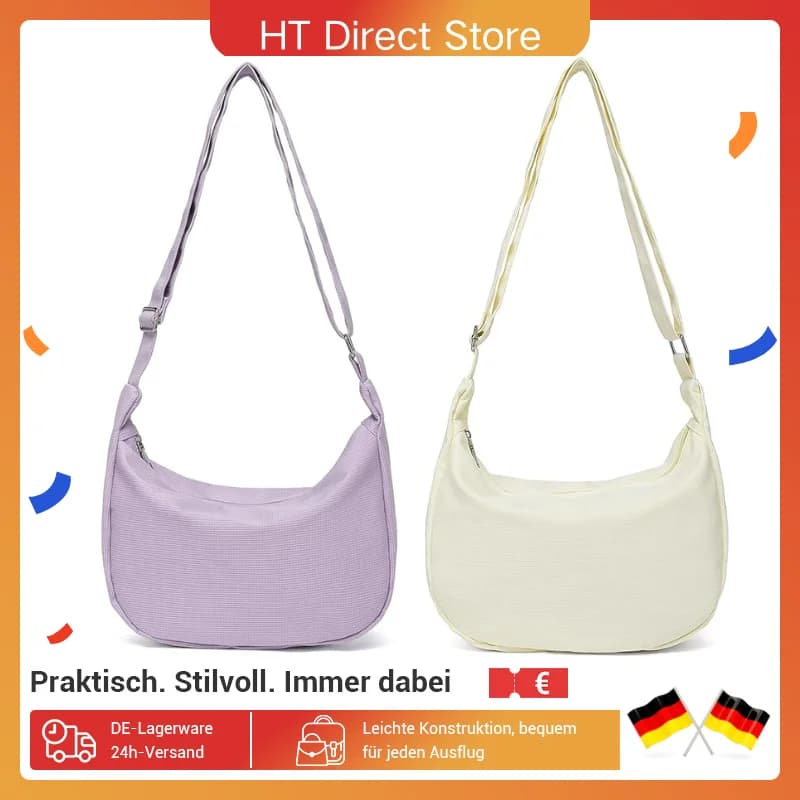 Miss Lulu 2-Piece Set-Large Capacity & Adjustable Shoulder belt-WOMEN'S Crescent Crossbody bag Casual