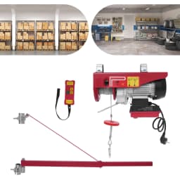 250kg Double Rope Electric Hoist 12m/39.37ft Lifting Crane 550w Wireless Remote Control Cable Hoist Winch w/h Installation Brack