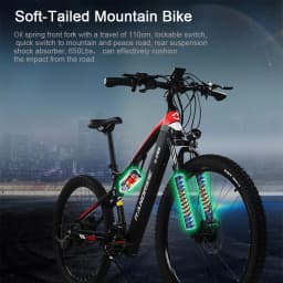 RANDRIDE YG90B Electric Bike 1000W Motor 45km/h Max Speed 48V17Ah Removable Battery 80-90KM Max Range 27.5*2.4'' CST Tires 120km