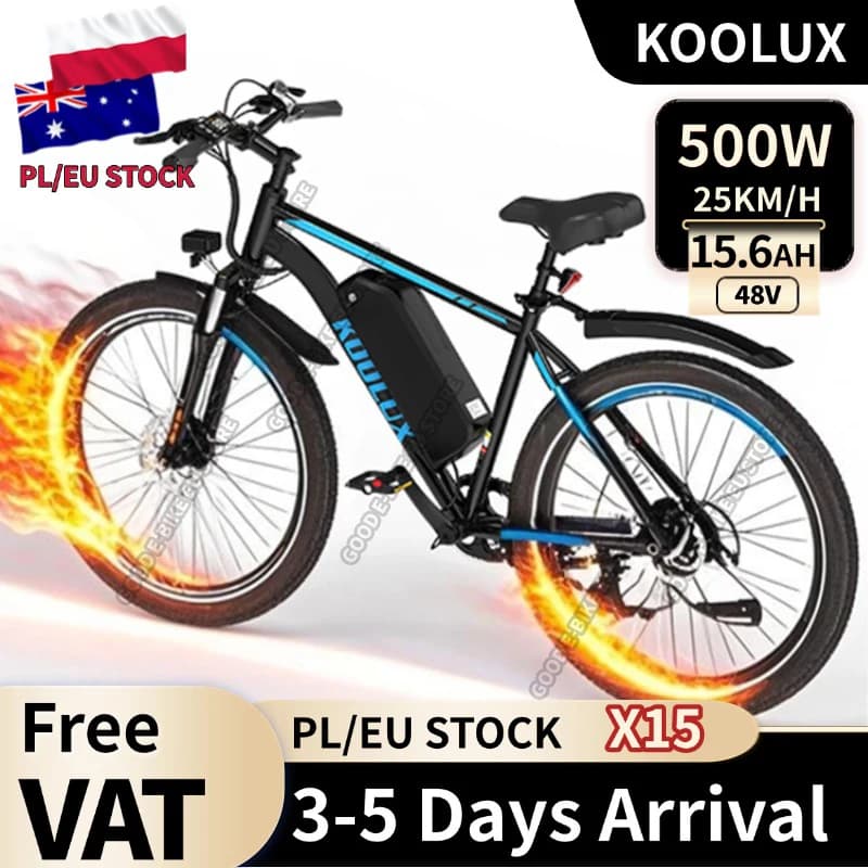 KOOLUX X15 Electric bike, electric MTT with removable Lithium battery 48V15.6Ah, city e-bike with 7 speeds, motor 500W