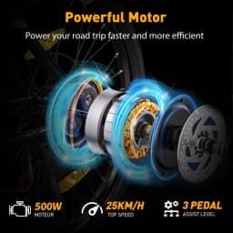 KOOLUX X15 Electric bike, electric MTT with removable Lithium battery 48V15.6Ah, city e-bike with 7 speeds, motor 500W