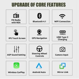 ESSGOO 9" IPS Touchscreen For VW Polo 6R 6C 2009-2017 Carplay Android auto Android 14 GPS NAVI WIFI BT FM USB Type-C Car Stereo