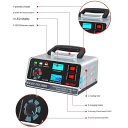 400W 40A Car Smart Battery Charger 12V/24V Automotive Battery Charger Trickle Smart Pulse Repair For Car Truck Boat Motorcycle