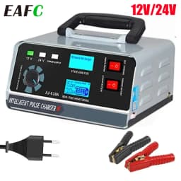 400W 40A Car Smart Battery Charger 12V/24V Automotive Battery Charger Trickle Smart Pulse Repair For Car Truck Boat Motorcycle